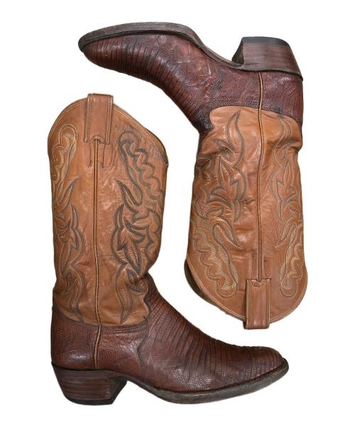 JUSTIN（ジャスティン）JUSTIN (ジャスティン) ウェスタンブーツ リザード ブラウン サイズ:実寸サイズにてご確認くださいの古着・服飾アイテム