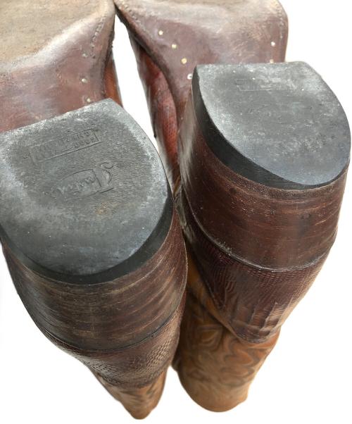 JUSTIN（ジャスティン）JUSTIN (ジャスティン) ウェスタンブーツ リザード ブラウン サイズ:実寸サイズにてご確認くださいの古着・服飾アイテム