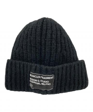正規品 一回試着のみ MONCLER 黒 ニット帽 箱付き 中古・古着通販】MONCLER (モンクレール) ニット帽 ブラック サイズ
