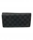 LOUIS VUITTONルイ ヴィトン）の古着「長財布 ダミエ・グラフィット ポルトフォイユ ブラザ」｜ブラック