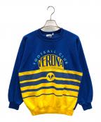 SWEATスウェット）の古着「HELLAS VERONA（ヘラス ヴェローナ）クルーネック スウェットシャツ」｜ブルー×イエロー