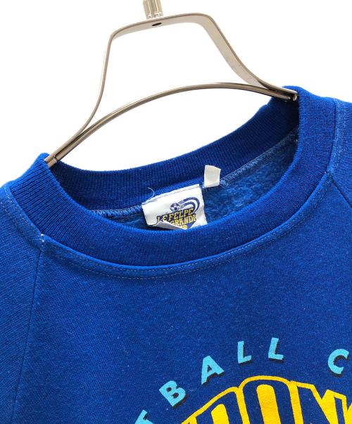 SWEAT（スウェット）SWEAT (スウェット) HELLAS VERONA（ヘラス ヴェローナ）クルーネック スウェットシャツ ブルー×イエロー サイズ:Sの古着・服飾アイテム