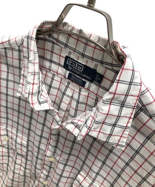 POLO RALPH LAUREN（ポロ・ラルフローレン）POLO RALPH LAUREN (ポロ・ラルフローレン) 長袖シャツ ホワイト×レッド サイズ:Lの古着・服飾アイテム