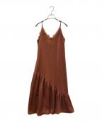 Ameriアメリ）の古着「キャミソールワンピース LADY LAYERED CAMI DRESS（レディ レイヤード キャミ ドレス）」｜ブラウン