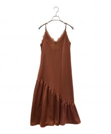 Ameri（アメリ）の古着「キャミソールワンピース LADY LAYERED CAMI DRESS（レディ レイヤード キャミ ドレス）」｜ブラウン