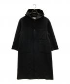 HYKEハイク）の古着「Melton Hooded Work Coat（メルトン フーデット ワーク コート）」｜ブラック