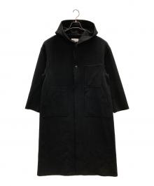HYKE（ハイク）の古着「Melton Hooded Work Coat（メルトン フーデット ワーク コート）」｜ブラック