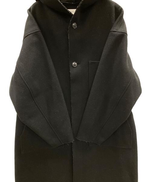 HYKE（ハイク）HYKE (ハイク) Melton Hooded Work Coat（メルトン フーデット ワーク コート） ブラック サイズ:2の古着・服飾アイテム