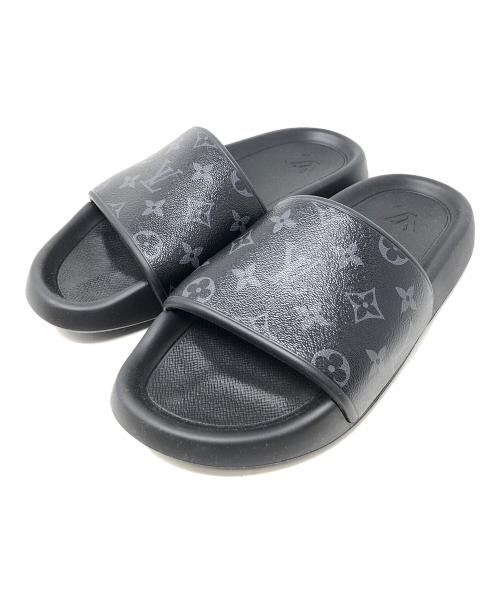 LOUIS VUITTON（ルイ ヴィトン）LOUIS VUITTON (ルイ ヴィトン) サンダル モノグラム・エクリプス WATERFRONT MULE (ウォーターフロント ミュール) ブラック サイズ:7の古着・服飾アイテム