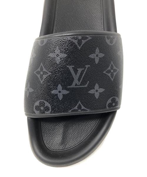LOUIS VUITTON（ルイ ヴィトン）LOUIS VUITTON (ルイ ヴィトン) サンダル モノグラム・エクリプス WATERFRONT MULE (ウォーターフロント ミュール) ブラック サイズ:7の古着・服飾アイテム