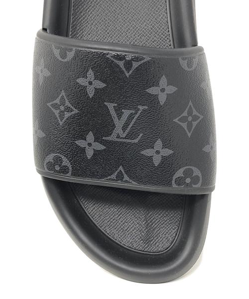 LOUIS VUITTON（ルイ ヴィトン）LOUIS VUITTON (ルイ ヴィトン) サンダル モノグラム・エクリプス WATERFRONT MULE (ウォーターフロント ミュール) ブラック サイズ:7の古着・服飾アイテム