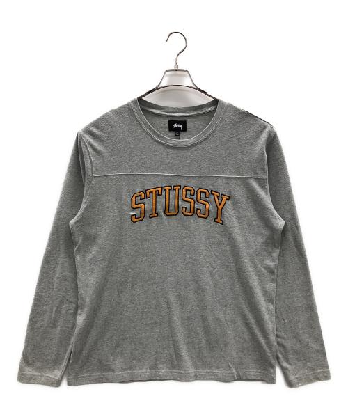 stussy（ステューシー）stussy (ステューシー) ロングスリーブカットソー Kent Football Jersey（ケント フットボール ジャージー） グレー サイズ:Lの古着・服飾アイテム
