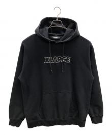X-LARGE（エクストララージ）の古着「プルオーバーパーカー STANDARD LOGO PULLOVER HOODED SWEAT（スタンダード ロゴ プルオーバー フーデッド スウェット）」｜ブラック
