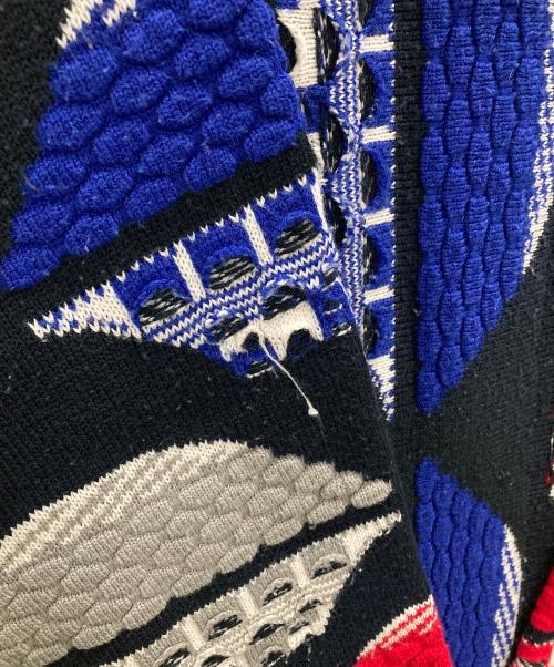 Delf sweater（デルフ セーター）Delf sweater (デルフ セーター) 総柄 3D（スリーディー）ニットセーター マルチカラー サイズ:XLの古着・服飾アイテム