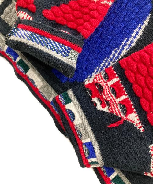 Delf sweater（デルフ セーター）Delf sweater (デルフ セーター) 総柄 3D（スリーディー）ニットセーター マルチカラー サイズ:XLの古着・服飾アイテム