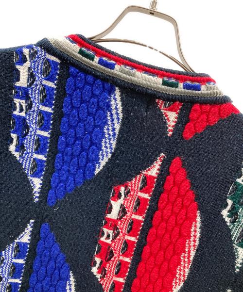 Delf sweater（デルフ セーター）Delf sweater (デルフ セーター) 総柄 3D（スリーディー）ニットセーター マルチカラー サイズ:XLの古着・服飾アイテム