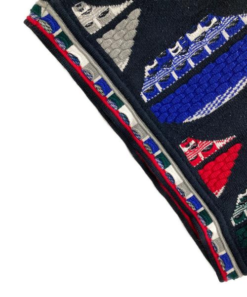 Delf sweater（デルフ セーター）Delf sweater (デルフ セーター) 総柄 3D（スリーディー）ニットセーター マルチカラー サイズ:XLの古着・服飾アイテム