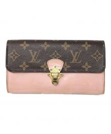 LOUIS VUITTON（ルイ ヴィトン）の古着「長財布 モノグラム ポルトフォイユ チェリーウッド ローズバレリーヌ」｜ピンク×ブラウン