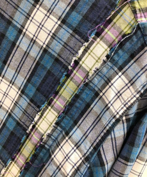 DIESEL（ディーゼル）DIESEL (ディーゼル) 長袖シャツ ドラゴン センタージップバックシャツ ブルー×ホワイト サイズ:Mの古着・服飾アイテム