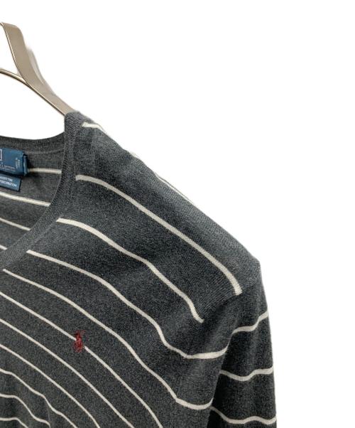 POLO RALPH LAUREN（ポロ・ラルフローレン）POLO RALPH LAUREN (ポロ・ラルフローレン) Vネックカットソー ボーダー柄 ブラック×ホワイト サイズ:Mの古着・服飾アイテム