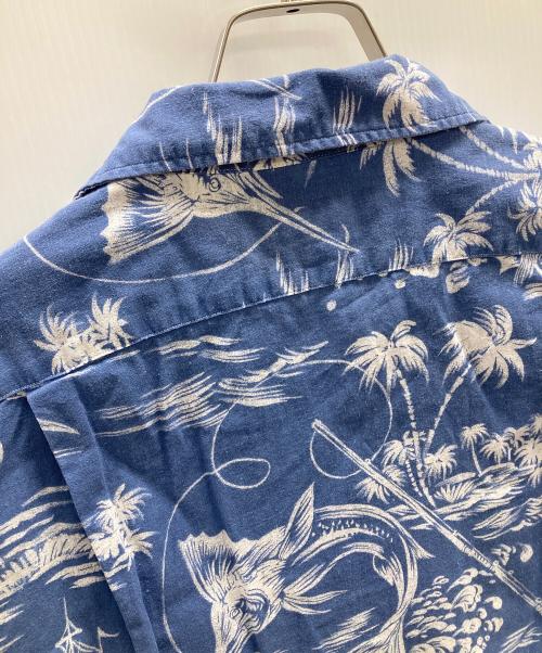 POLO RALPH LAUREN（ポロ・ラルフローレン）POLO RALPH LAUREN (ポロ・ラルフローレン) アロハシャツ スカイブルー×ホワイト サイズ:Mの古着・服飾アイテム