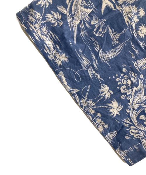 POLO RALPH LAUREN（ポロ・ラルフローレン）POLO RALPH LAUREN (ポロ・ラルフローレン) アロハシャツ スカイブルー×ホワイト サイズ:Mの古着・服飾アイテム