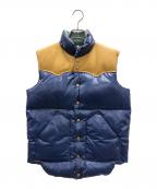 WAREHOUSEウエアハウス）の古着「ダウンベスト」｜ネイビー×ライトブラウン