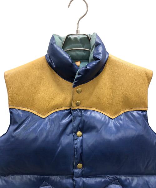 WAREHOUSE（ウエアハウス）WAREHOUSE (ウエアハウス) ダウンベスト ネイビー×ライトブラウン サイズ:Mの古着・服飾アイテム