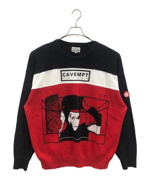 C.E（シーイー）C.E (シーイー キャブエンプト) グラフィックニット レッド×ブラック サイズ:XLの古着・服飾アイテム
