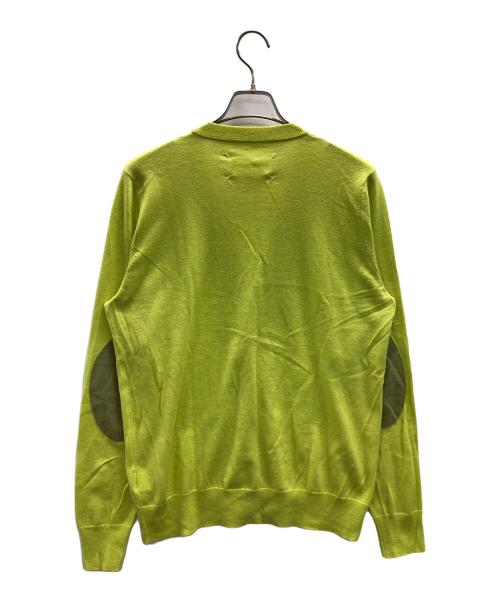 MARTIN MARGIELA（マルタン・マルジェラ）MARTIN MARGIELA (マルタン・マルジェラ) エルボーパッチカーディガン 黄緑 サイズ:Mの古着・服飾アイテム