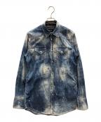 DSQUARED2ディースクエアード）の古着「STRETCH DENIM 6OZ WESTERN SHIRT（ストレッチ デニム 6オンス ウエスタン シャツ）」｜インディゴ