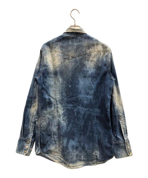 DSQUARED2（ディースクエアード）DSQUARED2 (ディースクエアード) STRETCH DENIM 6OZ WESTERN SHIRT（ストレッチ デニム 6オンス ウエスタン シャツ） インディゴ サイズ:48の古着・服飾アイテム