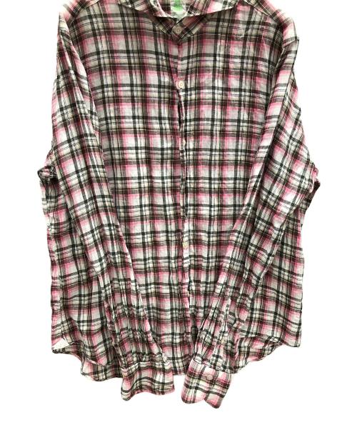 finamore（フィナモレ）finamore (フィナモレ) 長袖シャツ リネンシャツ ピンク サイズ:Lの古着・服飾アイテム