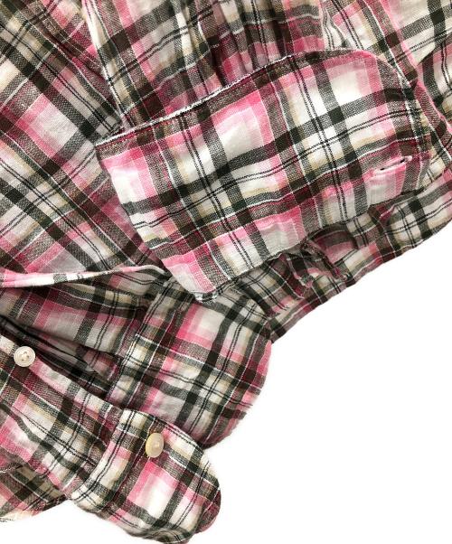 finamore（フィナモレ）finamore (フィナモレ) 長袖シャツ リネンシャツ ピンク サイズ:Lの古着・服飾アイテム