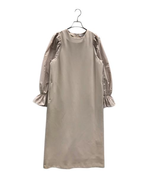 UNITED ARROWS BEAUTY&YOUTH（ユナイテッド アローズ ビューティアンドユース）UNITED ARROWS BEAUTY&YOUTH (ユナイテッド アローズ ビューティアンドユース) コンビボリュームスリーブ ワンピース ベージュ サイズ:M 未使用品の古着・服飾アイテム