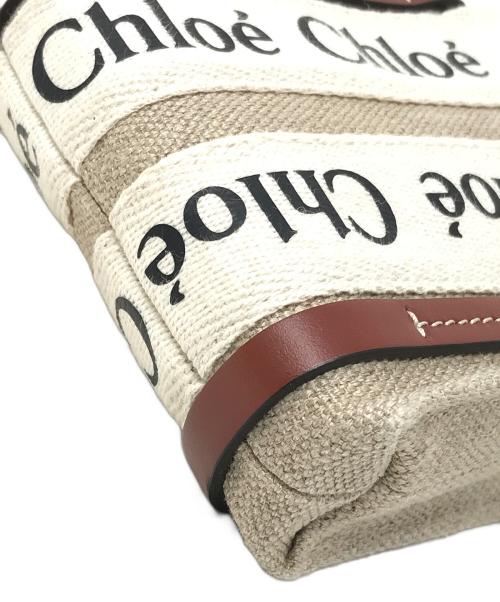 Chloe（クロエ）Chloe (クロエ) 2WAYミニトートバッグ WOODY NANO TOTE（ウッディ ナノトート） ベージュ サイズ:実寸サイズにてご確認ください。の古着・服飾アイテム