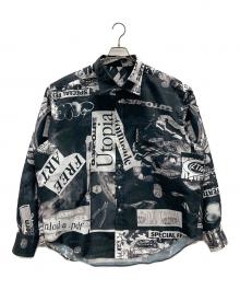 bodysong.×ZUTOMAYO MART（ボディソング×ズトマヨ マート）の古着「コラージュシャツ」｜ホワイト×ブラック