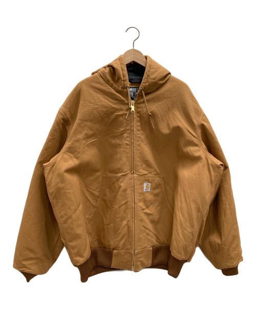 CarHartt（カーハート）CarHartt (カーハート) ジャケット Quilted Flannel Lined DUCK ACTIVE Jacket (キルテッド フランネル ラインド ダック アクティブジャケット) ブラウン サイズ:XLの古着・服飾アイテム