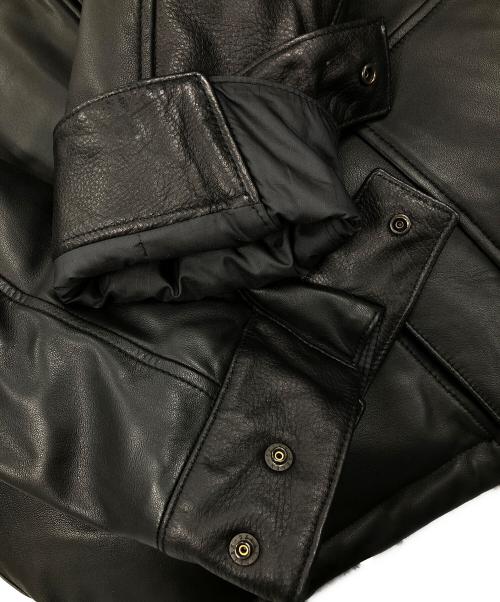 THE NORTH FACE（ザ ノース フェイス）THE NORTH FACE (ザ ノース フェイス) Mountain Down Leather Jacket（マウンテン ダウン レザー ジャケット） ブラック サイズ:Mの古着・服飾アイテム