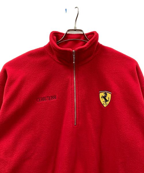 CERRUTI1881（チェルッティ1881）CERRUTI1881 (チェルッティ1881) ハーフジップスウェット 刺繍ロゴ レッド サイズ:XLの古着・服飾アイテム