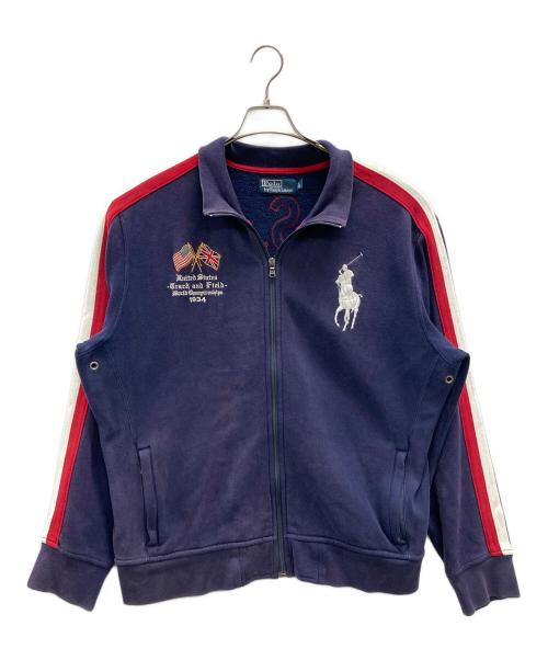 POLO RALPH LAUREN（ポロ・ラルフローレン）POLO RALPH LAUREN (ポロ・ラルフローレン) ジップトレーナー ネイビー サイズ:XLの古着・服飾アイテム