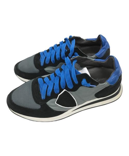 PHILIPPE MODEL（フィリップ モデル）PHILIPPE MODEL (フィリップ モデル) スニーカー グレー×ブルー サイズ:40の古着・服飾アイテム