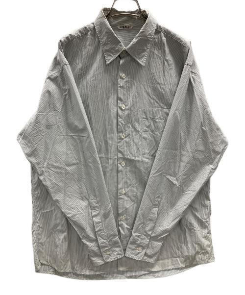 AURALEE（オーラリー）AURALEE (オーラリー) WASHED FINX TWILL STRIPE SHIRTS Wide Stripe（ウォッシュド フィンクス ツイル ストライプ シャツ ワイド ストライプ） サイズ:4の古着・服飾アイテム