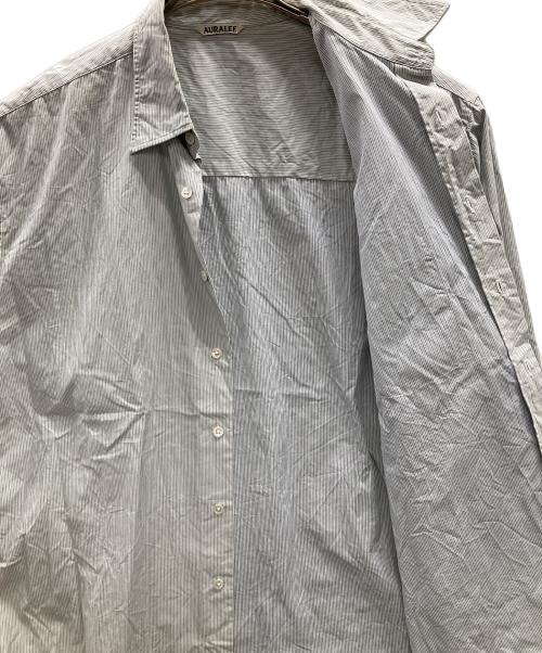 AURALEE（オーラリー）AURALEE (オーラリー) WASHED FINX TWILL STRIPE SHIRTS Wide Stripe（ウォッシュド フィンクス ツイル ストライプ シャツ ワイド ストライプ） サイズ:4の古着・服飾アイテム