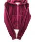 中古・古着 X-GIRL (エックスガール) パーカー VELOUR ZIP UP HOODIE（ベロア ジップアップ フーディー） パープル サイズ:M：8000円