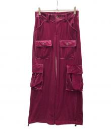X-GIRL（エックスガール）の古着「VELOUR CARGO PANTS（ベロア カーゴ パンツ）」｜パープル
