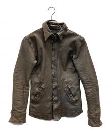 ISAMU KATAYAMA BACKLASH（イサムカタヤマ・バックラッシュ）の古着「ベルギーショルダー製品染め レザーシャツ」｜ブラウン
