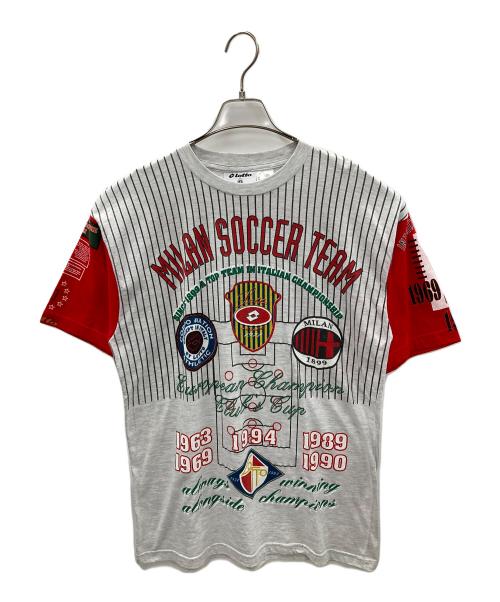 LOTTO（ロット）LOTTO (ロット) 半袖Tシャツ 90s ACミラン 記念Tシャツ グレー サイズ:Lの古着・服飾アイテム