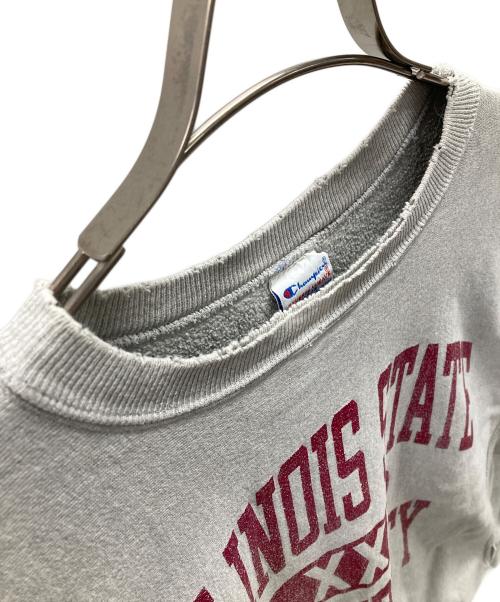 Champion（チャンピオン）Champion (チャンピオン) リバースウィーブスウェット ILLINOIS STATE（イリノイ ステイト） グレー サイズ:LARGEの古着・服飾アイテム