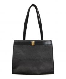 Salvatore Ferragamo（サルヴァトーレ フェラガモ）の古着「トートバッグ ヴァラリボン ショルダーバッグ」｜ブラック